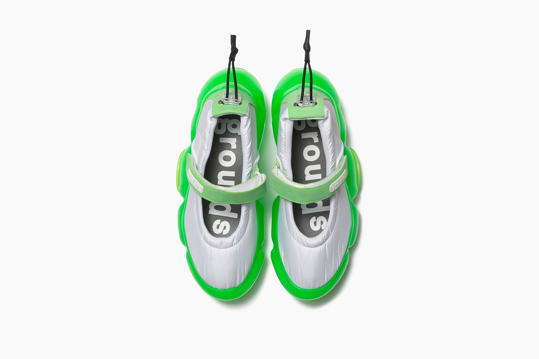 grounds MOOPIE STRAP PUMPS WHITE NEON GREEN / NEON GREEN