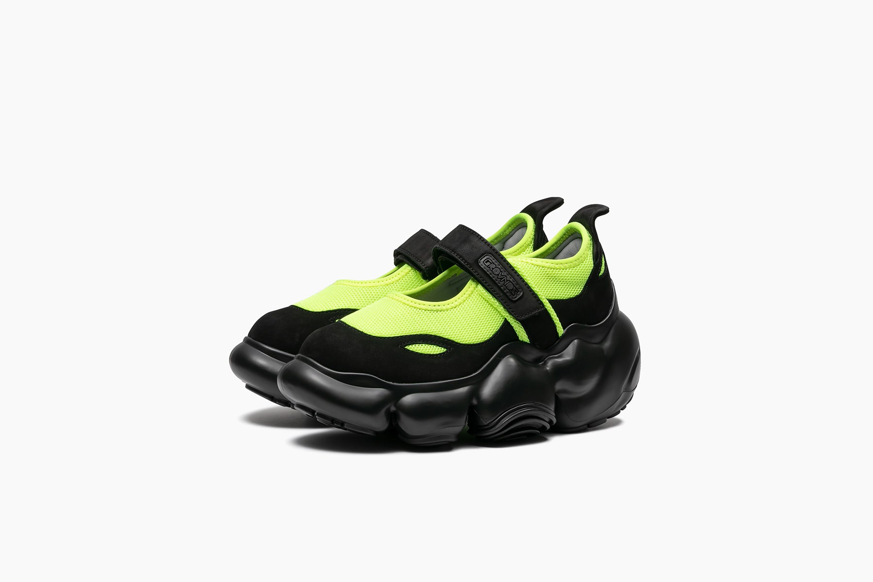 grounds MOOPIE MARY JANE NEON YELLOW BLACK / BLACK SOLID MATTE