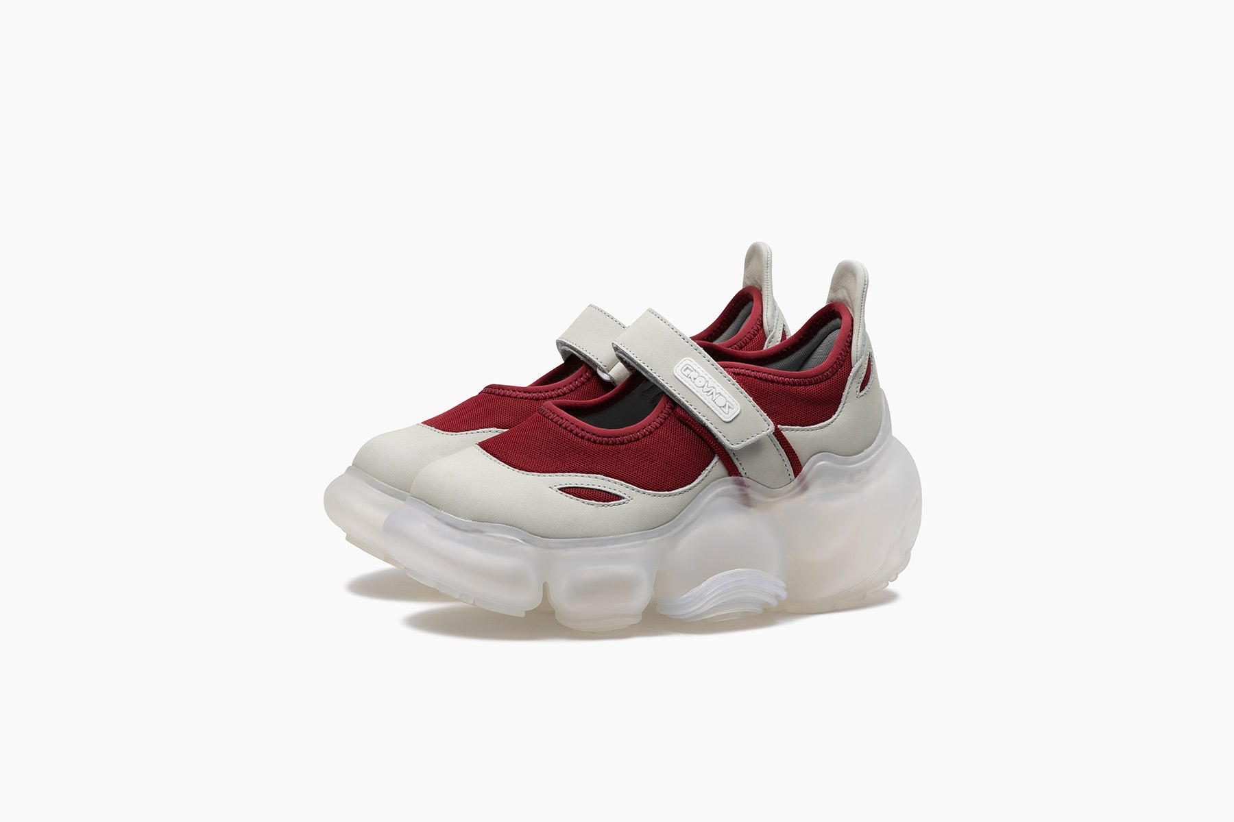grounds MOOPIE MARY JANE WINE GRAY / CLEAR MATTE