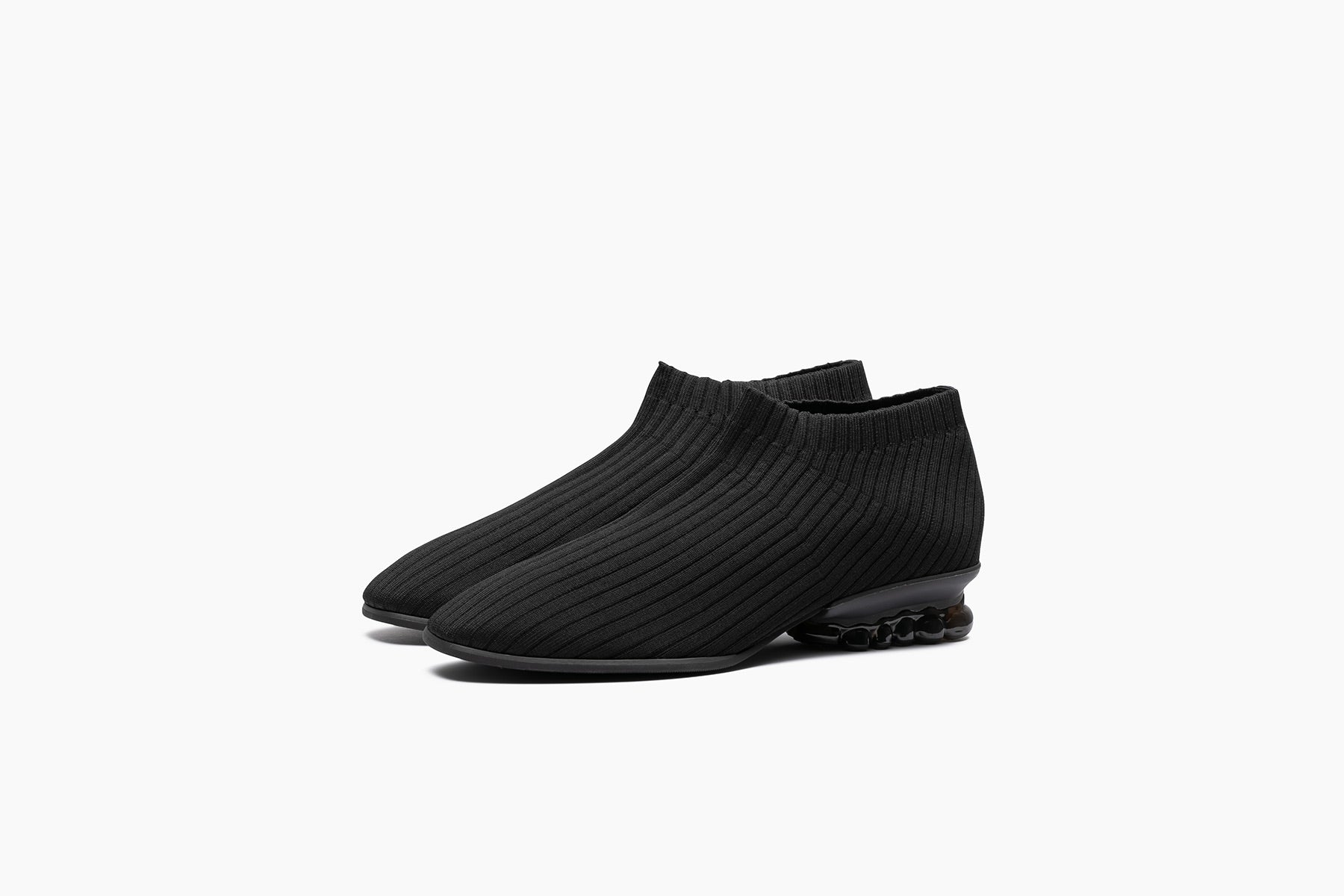 grounds BABY JEWELRY RIB SOCK SHORT　BLACK / BLACK