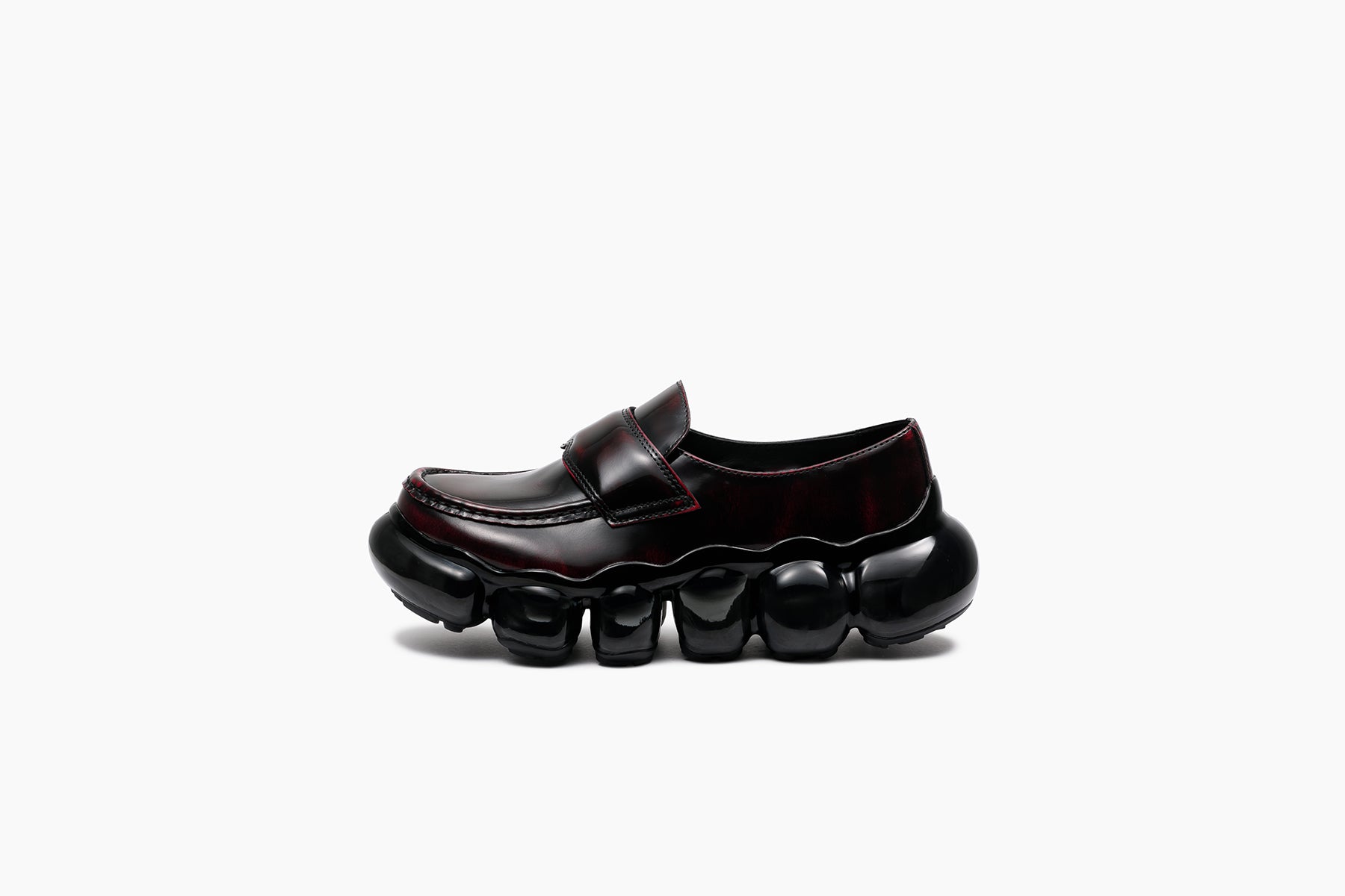 grounds JEWELRY LOAFER LEATHER WINE / BLACK