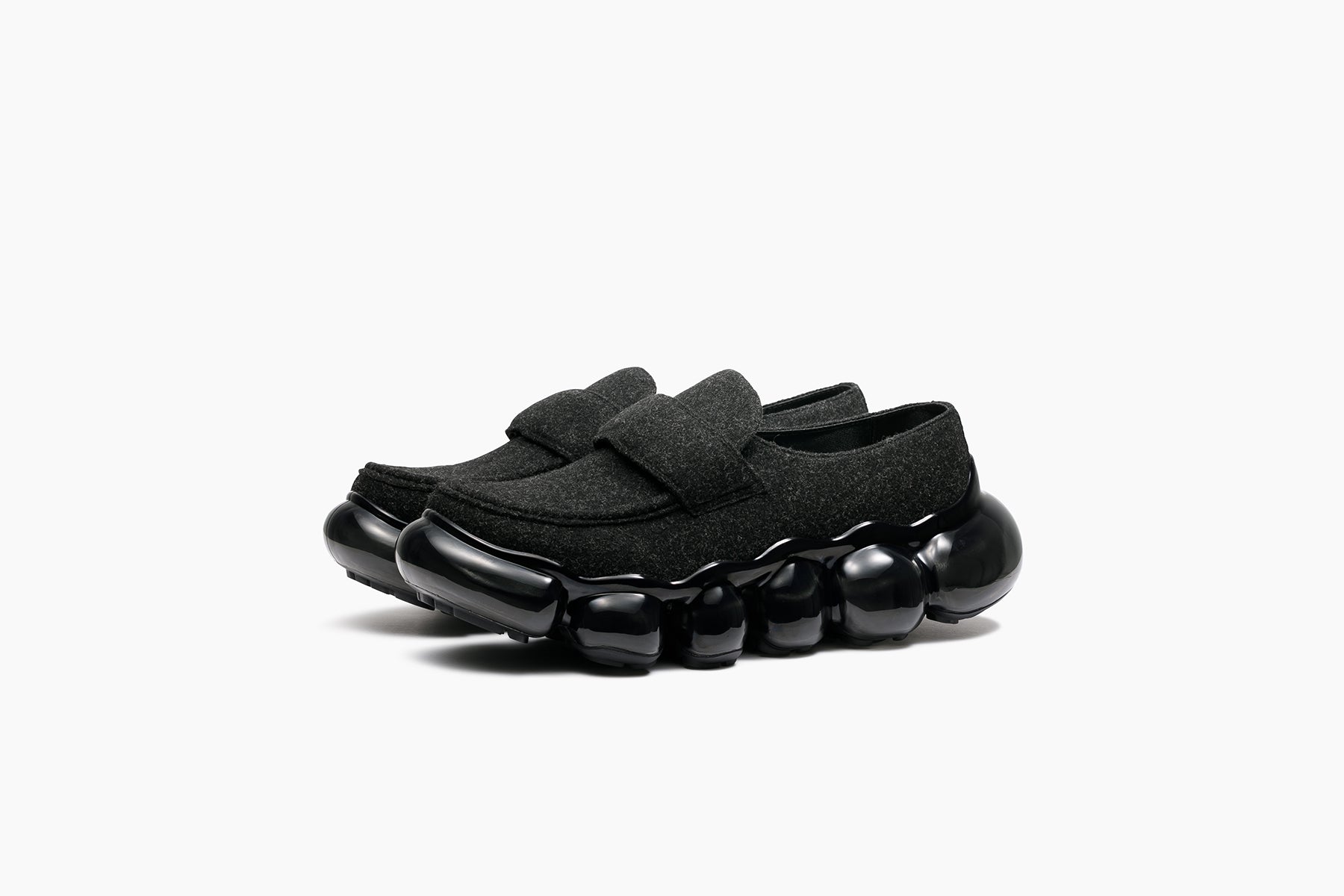 grounds JEWELRY FELT LOAFER BLACK / BLACK