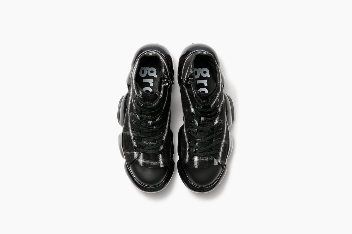 grounds MOOPIE HIGHCUT BLACK PLAID / BLACK