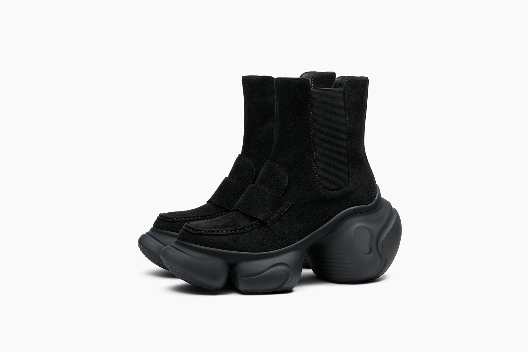 grounds LOOPIE LOAFER BOOTS BLACK SUEDE / BLACK MATTE