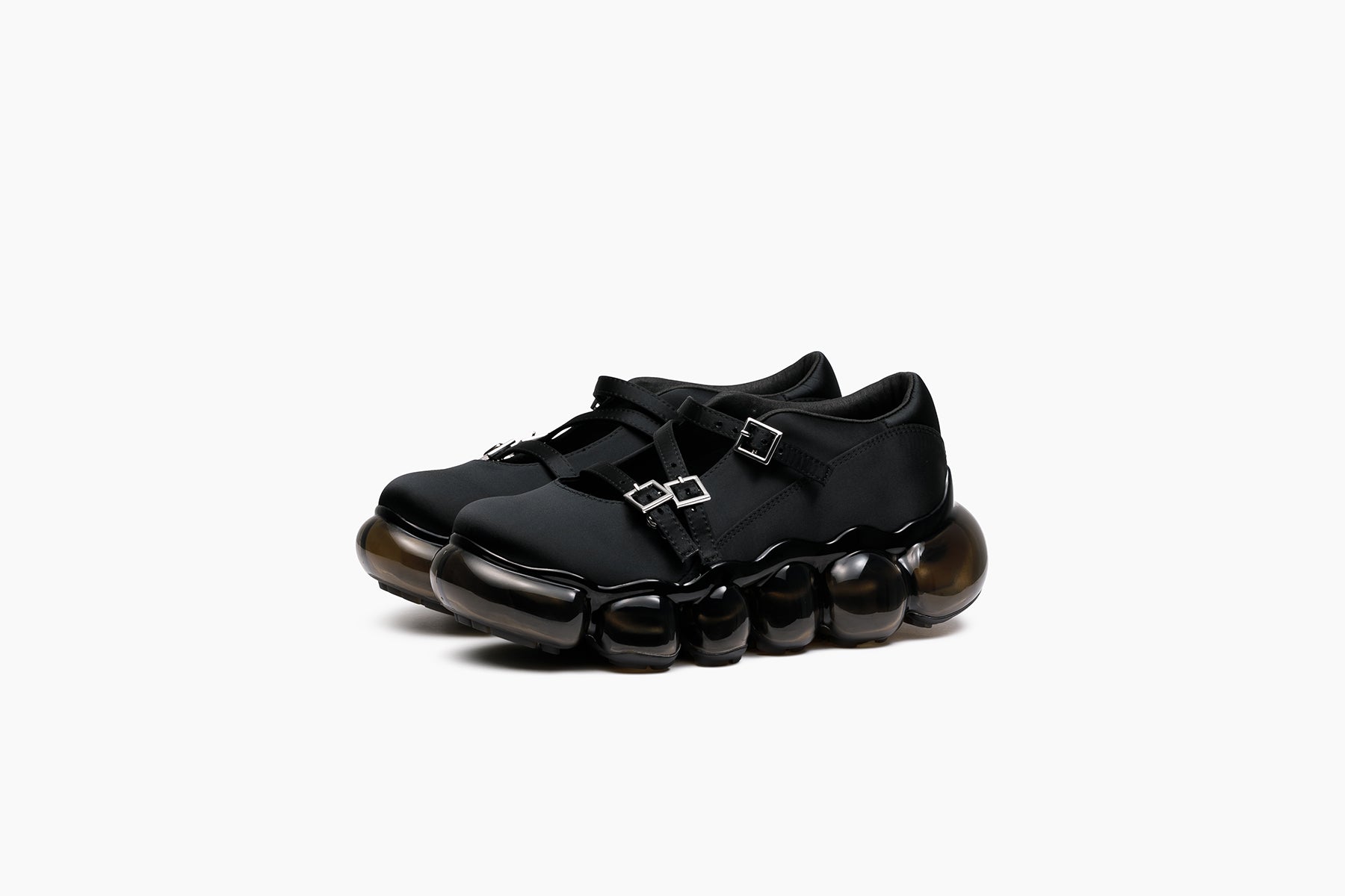 grounds JEWELRY TRIPLE MARY JANE BLACK SATIN / BLACK