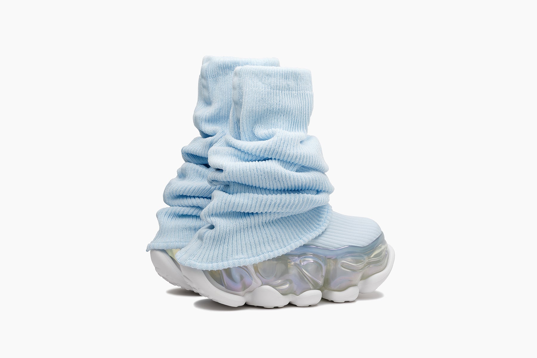 grounds SKYSCRAPER LOOSE SOCKS KNIT LIGHT BLUE / AURORA
